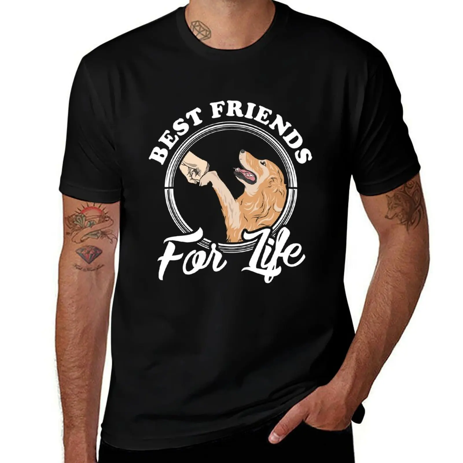 

Golden Retriever Lover Design Best Friends For Life T-Shirt plain topping cute tops tshirts for men