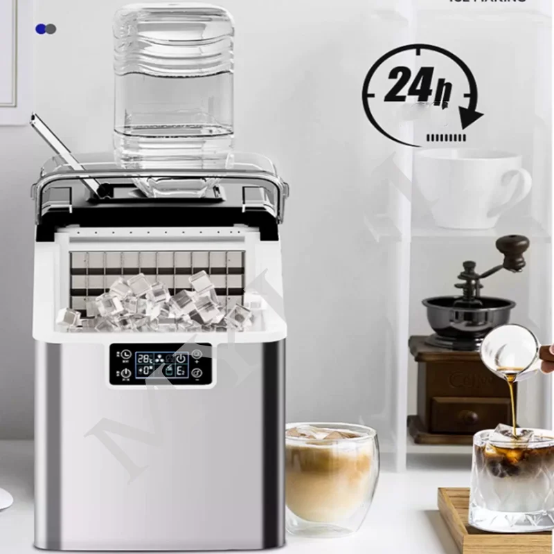 Desktop Bidirectional Water Cooling Ice Cube Block Maker Ice Storage Capacity Compressor Core for Home Use