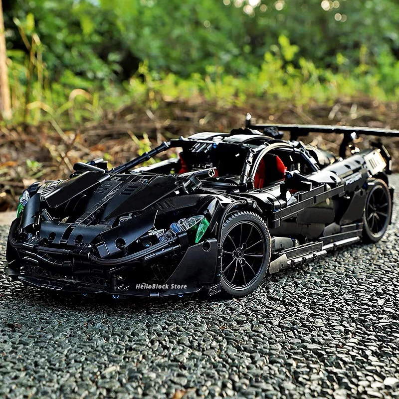 1:8 Technical Black Warrior P1 Hypercar Building Block High-Tech Racing Vehicle Car Modular Bricks Model Toy For Kid Gift Moc