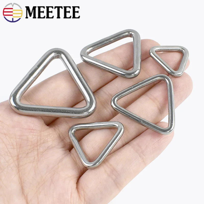 20Pcs 15-40mm  Stainless Steel O Ring Buckle Triangle D Rings for Dog Leash  Bag Strap Connector  DIY Hardware Accessories