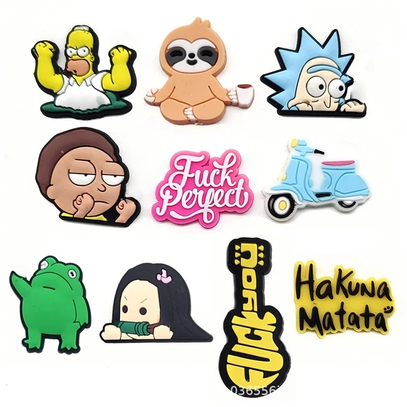 

10Pcs cartoon series shoe accessories PVC shoe charm decorations sandal accessories children's gifts