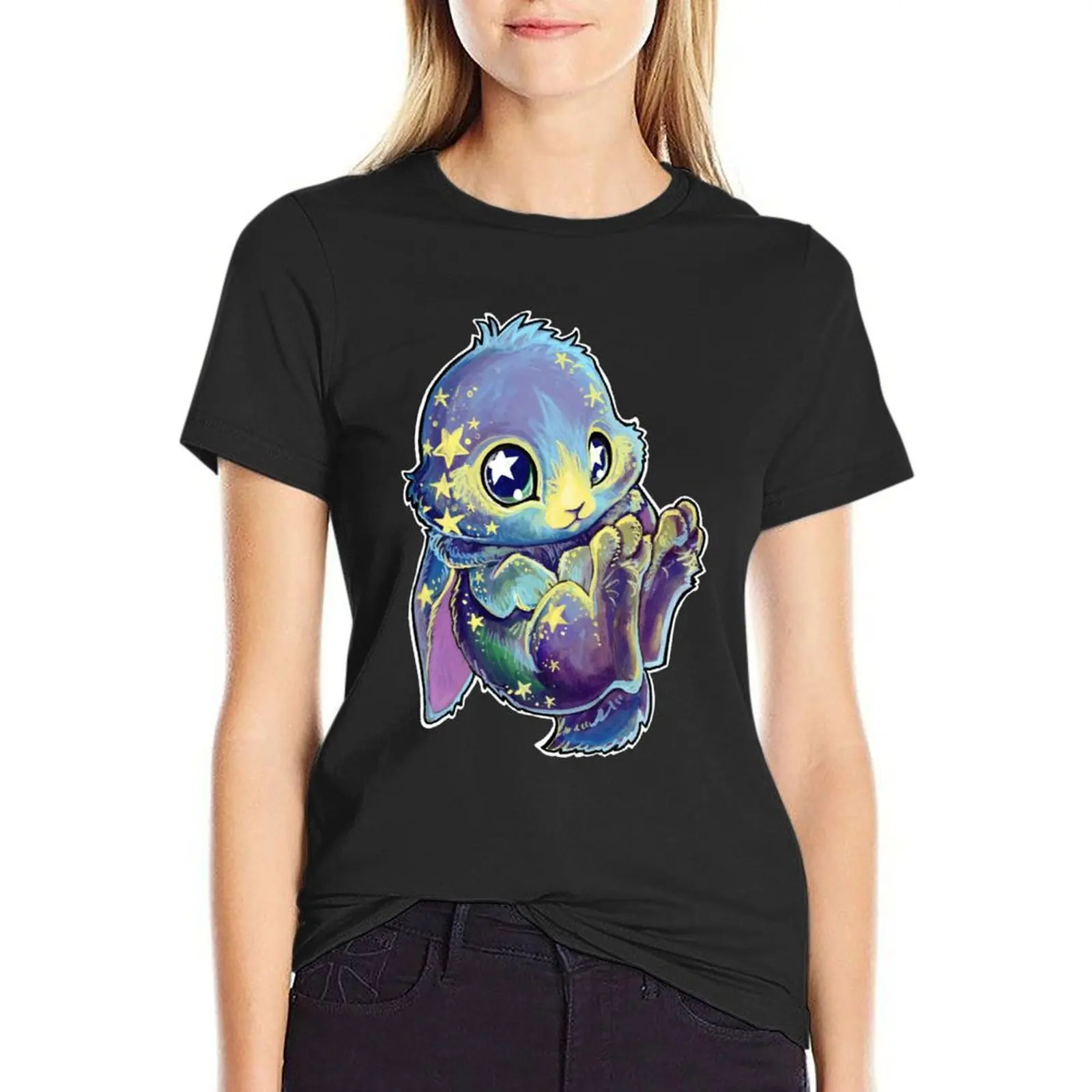 

Galaxy Bunny T-shirt lady clothes oversized ariat shirts for Women