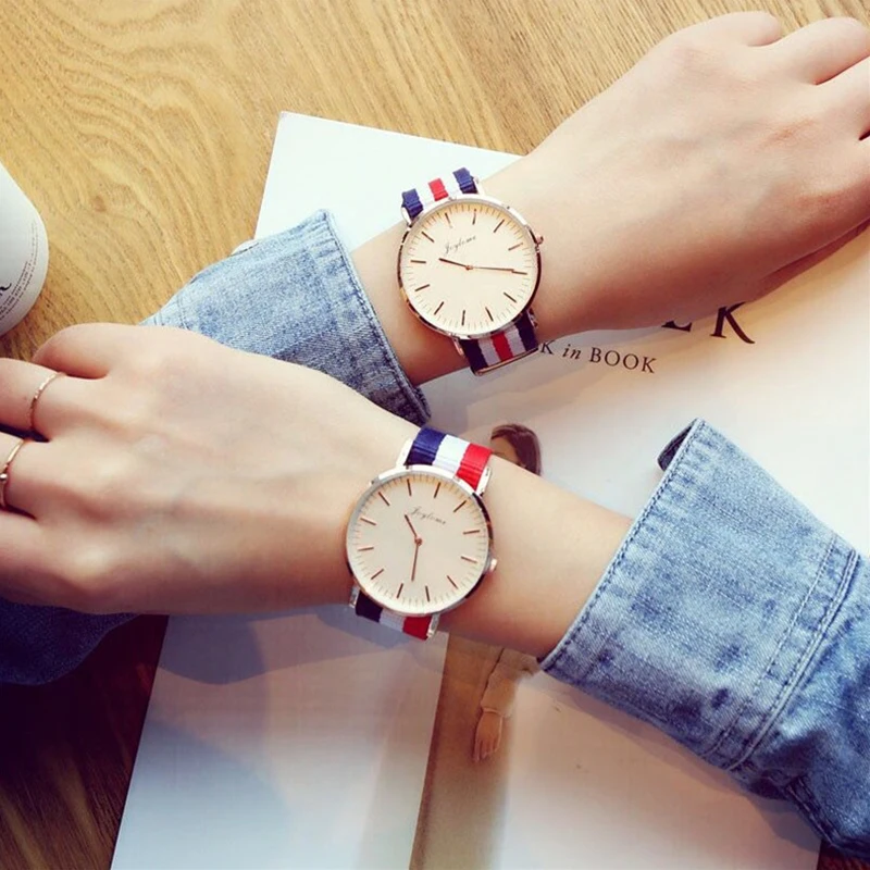 Geneva Women's Watches Fashion Nylon Stripe Band Analog Quartz Wristwatch for Woman Casual Ladies Dress Clock Gift Relogio