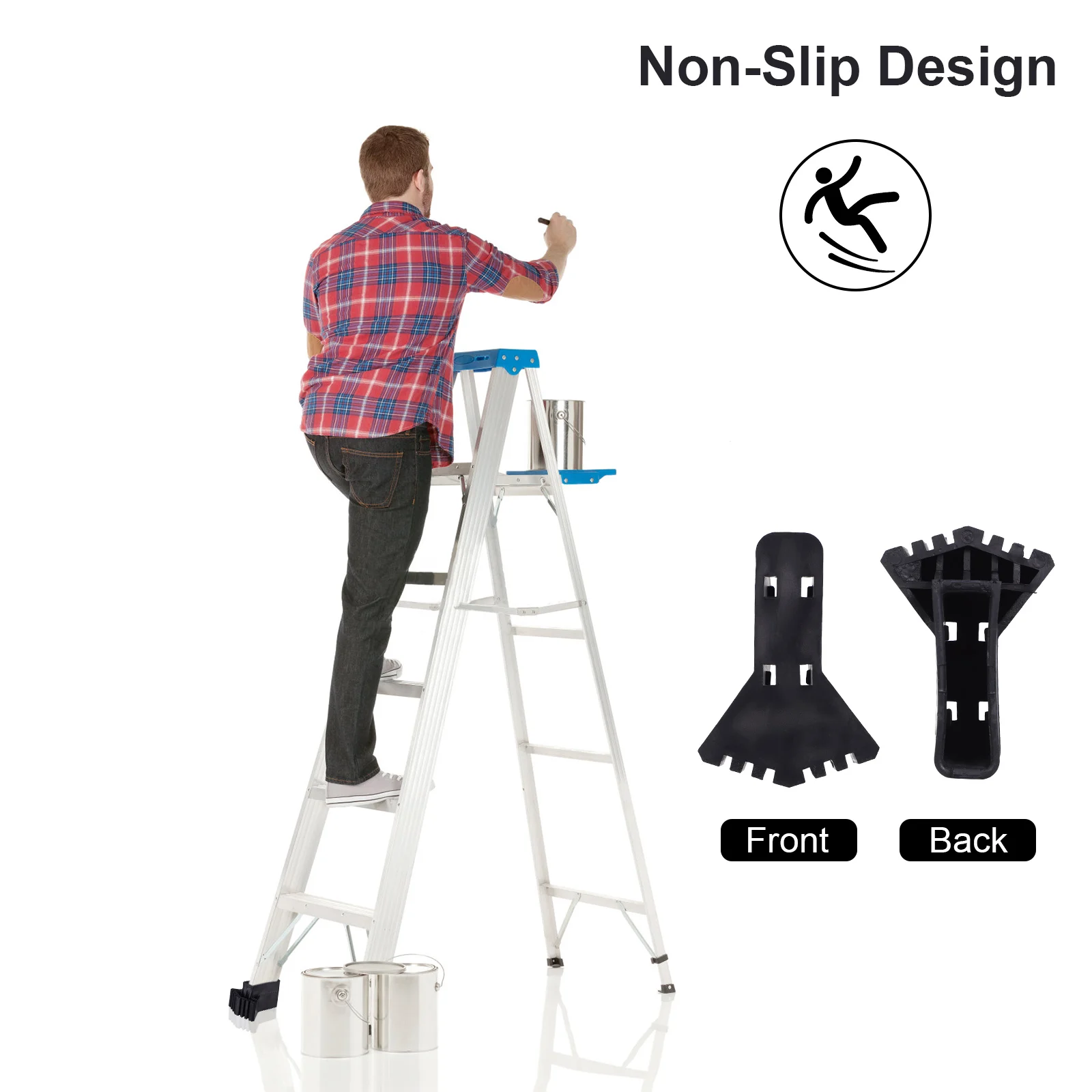 

6pcs Covers Anti Slip Enhanced Safety Sturdy Load Bearing Floor Protection Easy Installation Non Skid Pads Accessories Step Feet