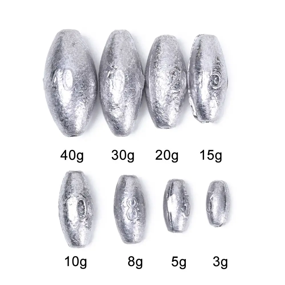 5 قطعة 3/5/8/10/15/20/30/40 جرام الزيتون على شكل الصيد ثقالة الرصاص سقوط وزن إضافي افتتاح الفم خط الغطاسون هوك موصل #6
