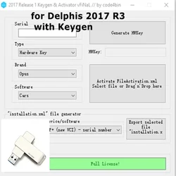 Per delphis 2017 R3 con keygen invia CD diagnostic tool software per Auto camion obd scanner 2017 R3 dati di riparazione automatica