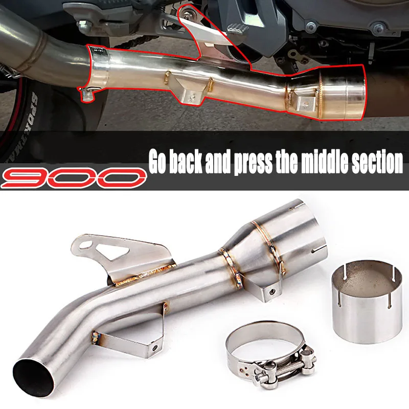 Per Kawasaki Z900 2017-2024 Z 900 Tubo di Scarico Centrale per Moto 51MM Slip-On in Acciaio Inox