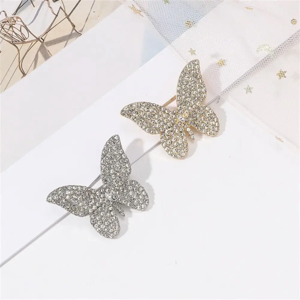 Full Rhinestone Rhinestone Butterfly Brooch Badge Alloy Suit Collar Pin Jewelry Accessories Korean Style Rhinestone Brooch Women