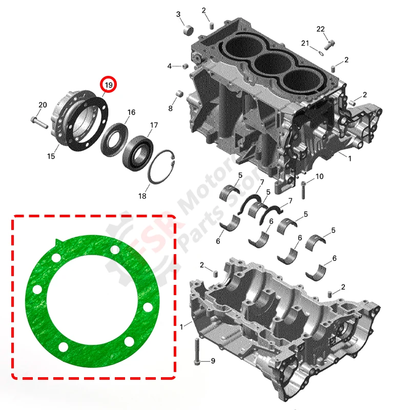 PTO 커버 가스켓 BRP SEA-DOO 스파크 GTI GTS GTR & CAN-AM 매버릭 X3 & SKI-DOO 익스페디션 스칸디크 레니게이드 & 링크 420450080 호환