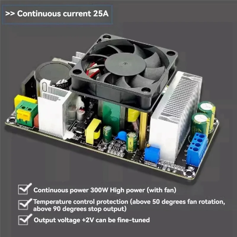 

ABRU-300W High Power Switching Power Board With Temperature Control Protection Adjustable Module AC170-260V To DC12V25A Without