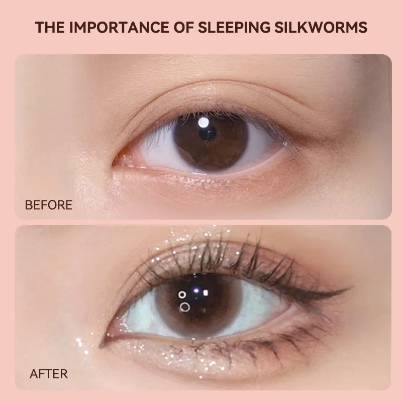 GECOMO 3D Star Eye ปากกาอายไลเนอร์สองหัวสำหรับการแต่งหน้า, กันน้ำและไม่เลอะเลือน, อายไลเนอร์เพิ่มความสว่างแบบมีความเงาสูง