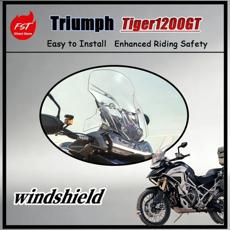 

FOR Tall Clear Windshield for Triumph Tiger 1200 GT 2022-2025 All-Weather Protection Touring Commuting Motorcycle Accessory