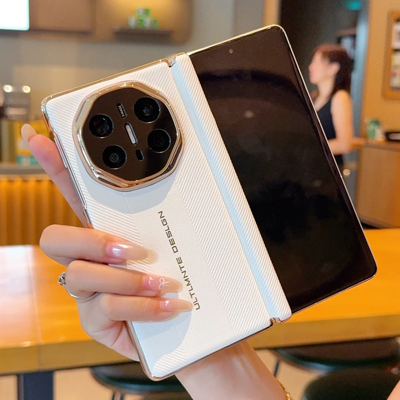 For Huawei Mate X6 X5 X3 double central axis electroplated texture foldable shockproof and fingerprint-resistant phone case view 2