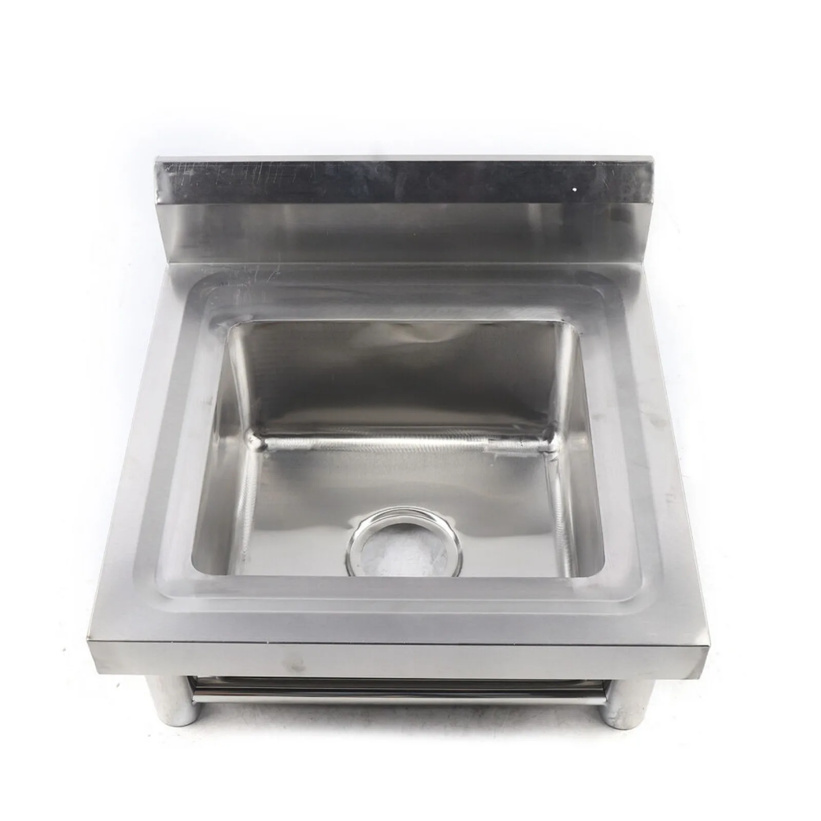 US 201 Stainless Kitchen Catering Sink Single Bowl Free Standing Laundry Sink