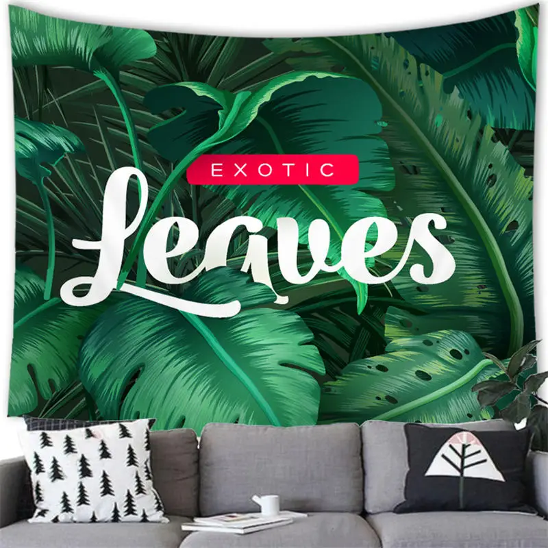 Summer Tropical Plants Palm Leaf Tapestry Wall Hanging Green Plants Party for Home Decor Aestheticism Leaf Tapestry Wall Hanging