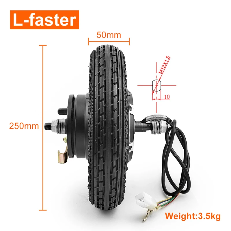 10x2.125 tire 24V 36V 48V 350W 10 Inch Electric Scooter bike Brushless Hub motor wheel conversion kit