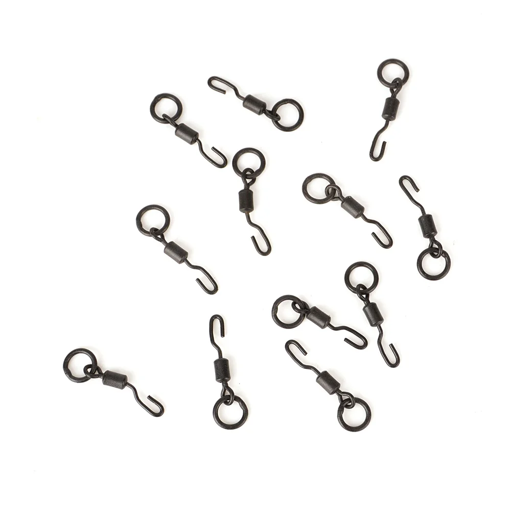 Hirisi AE008 20/40 Stück Karpfenangel-Wirbel mit Schnellverschluss und festem Ring, Schnellwechsel-Verbinder, Zubehör für das Grundangeln – Detail 6