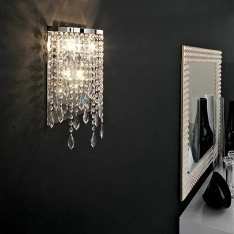 

Modern Mirror Lights Contemporary Bathroom LED Makeup for Bedroom Crystal Wall Lamp