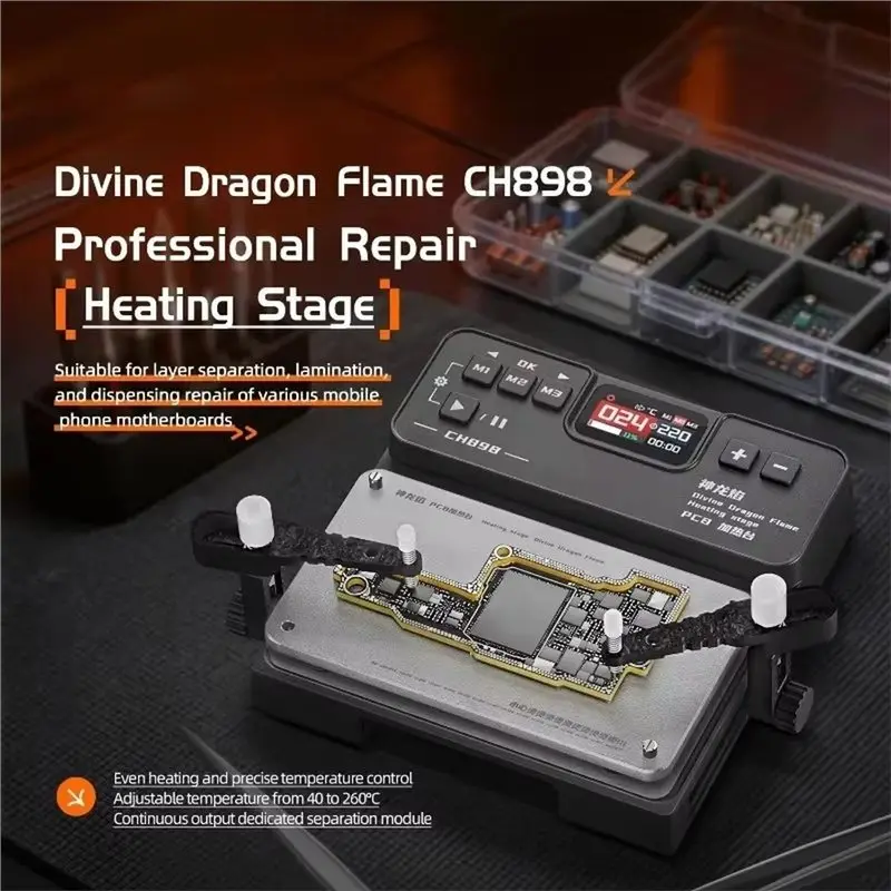 PCB Heating Platform 40-260°C Heating Platform Support Layered Bonding Dot Matrix Repair For Phone Repair EU Plug-B61B