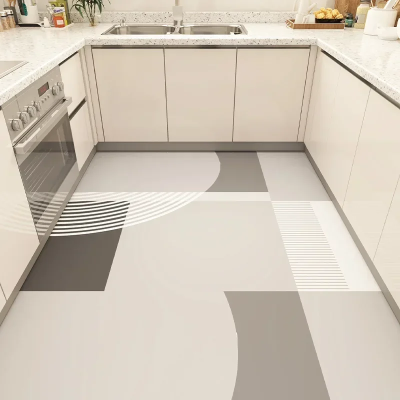 Kitchen Mat Large PVC Waterproof Floor Mats, Non-slip Vinyl Carpet, Oil-proof Leather Rug, Big Size Home Decoration 