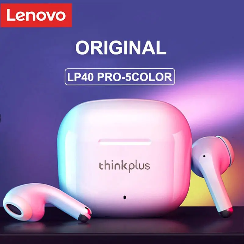 لينوفو LP40 برو سماعات لاسلكية تعمل بالبلوتوث 5.4 TWS Hifi سماعات ستيريو الألعاب الرياضية التحكم باللمس HD دعوة مع هيئة التصنيع العسكري سماعات الأذن #4