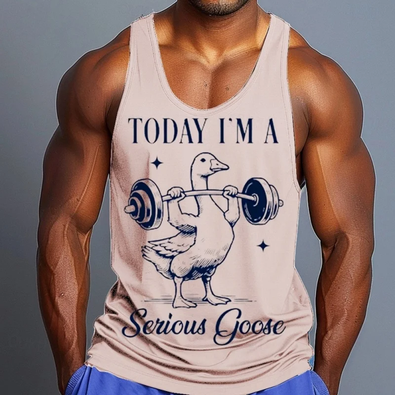 Men's 3D Printed Goose Tank Tops Summer Casual Streetwear