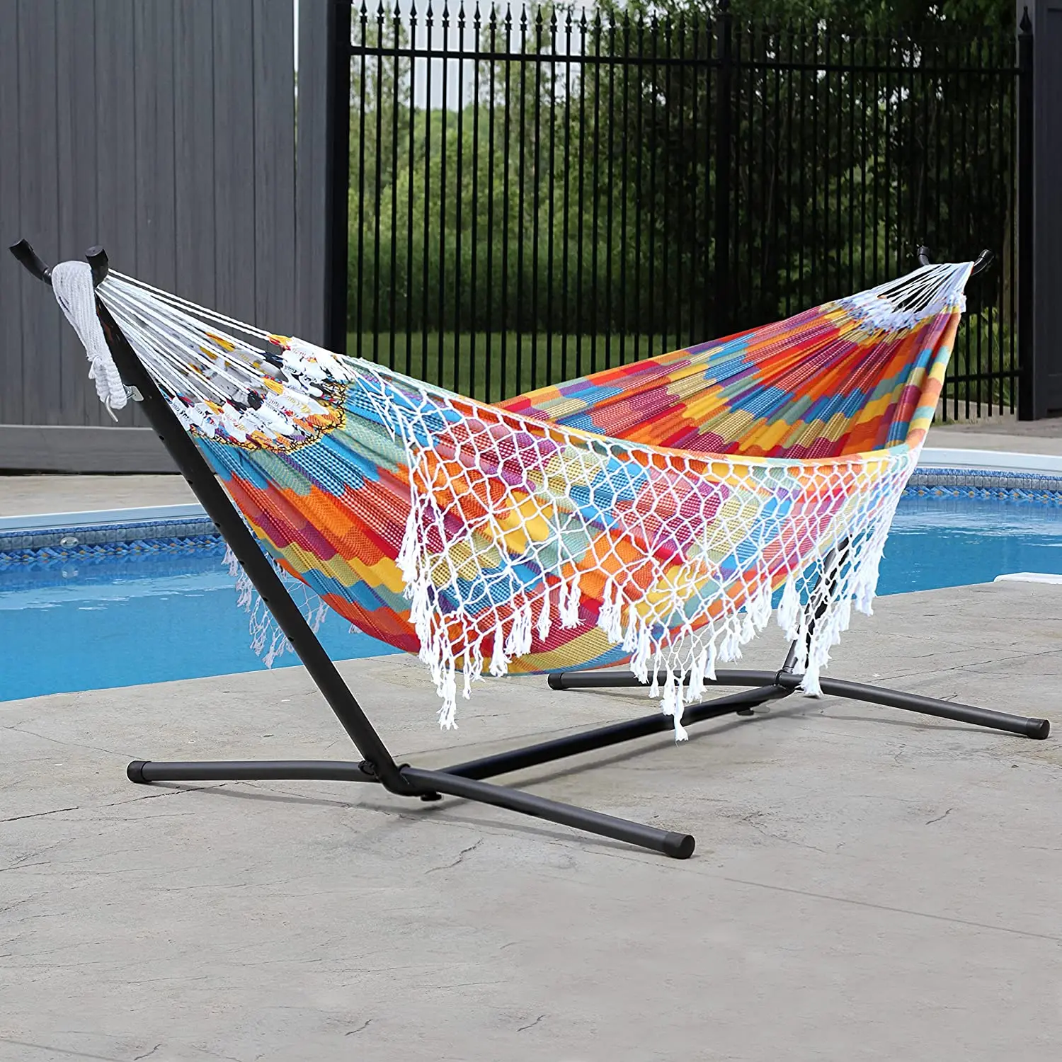 Modern outdoor furniture garden wicker Rattan Patio camping hammock Hanging Swing Hammock with Stand