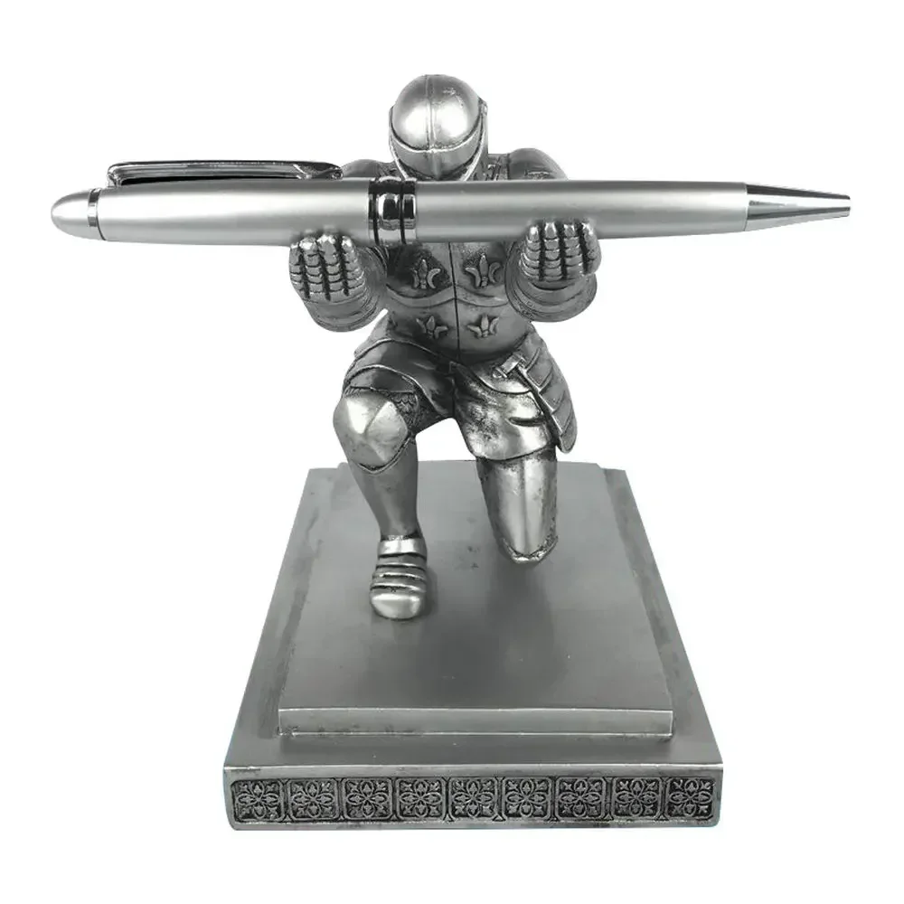 Home Decoration Desktop Pendant Figurine Executive Soldier Knight Pen Stand Holder Support pen Seat Desk Armor Hero Stand