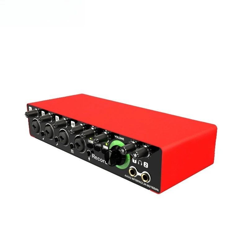 -Channel Audio Interface Dual Channel External Mic Sound Card Professional Recording Studio Equipment