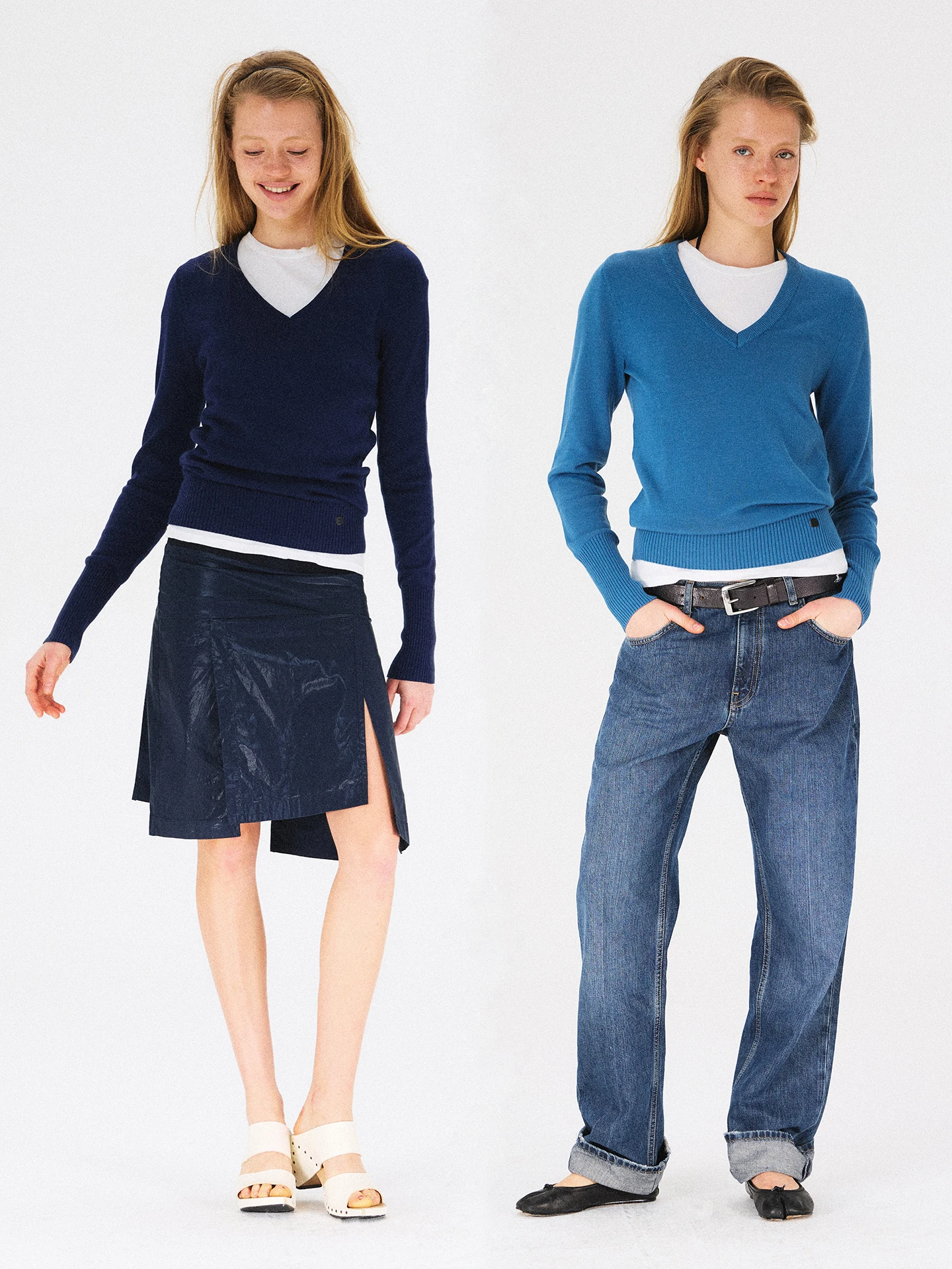 

Cloud Wild 90S V-ne Long Sve Slim Fit Knitted Sweater Multicolor Base Layer irt Women's Cleanfit Sle Online Exclusive