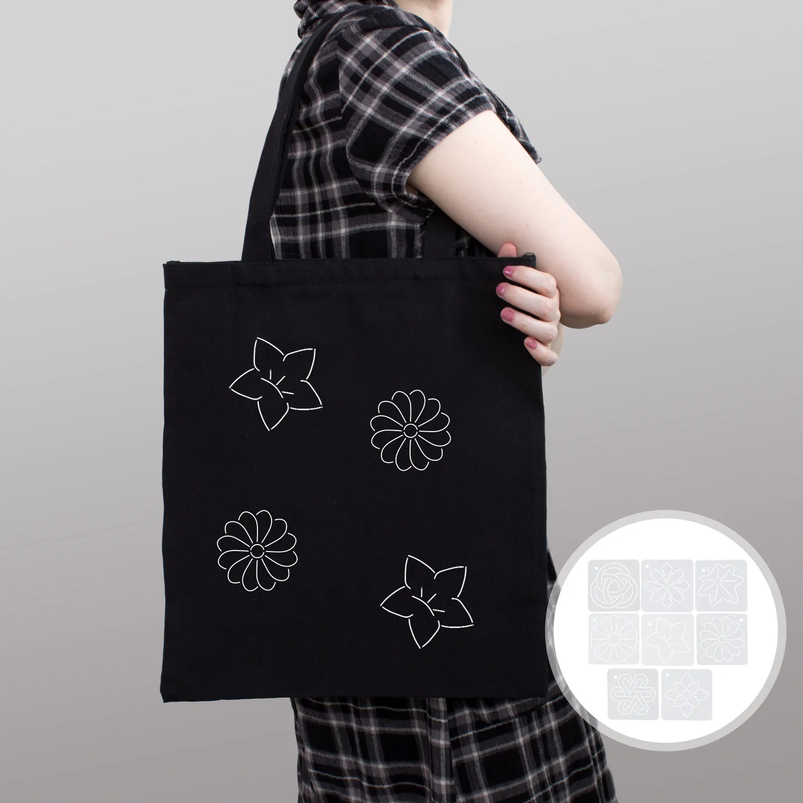 

Набор из 8 пластиковых шаблонов для квилтинга с цветочными узорами, трафареты для шитья, для DIY-рисования на ткани, вышивки, пэчворка, инструменты для квилтинга