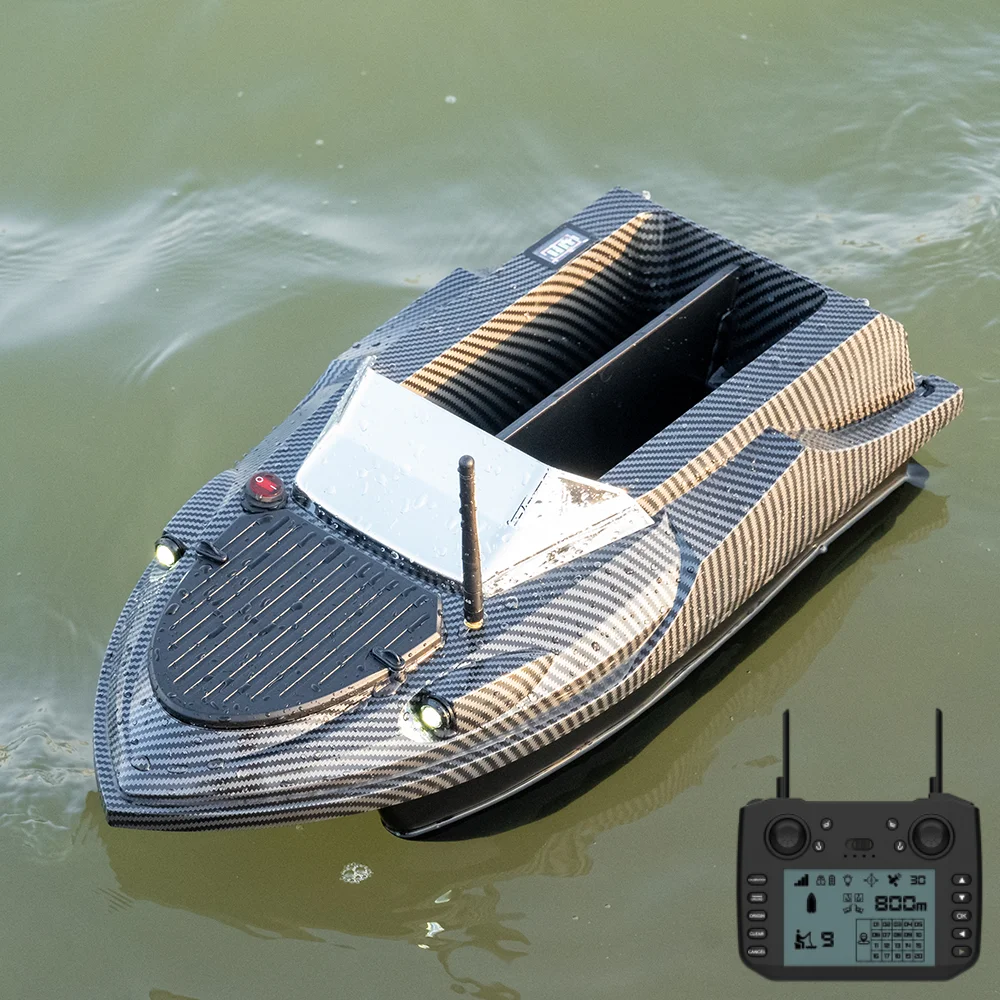 12V GPS RC Bait Boat 180 Mooring Spots Wireless Deeper Fish Finder Single Beam Echo Sounder Rapid Fishing Baiting Vessel Gear