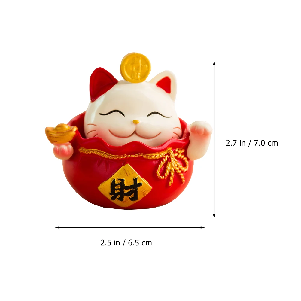 

Fortune Cat nament Resin Home Car Decoration Lovely Adornment Desktop Accessory Wealth Symbol Gift Idea
