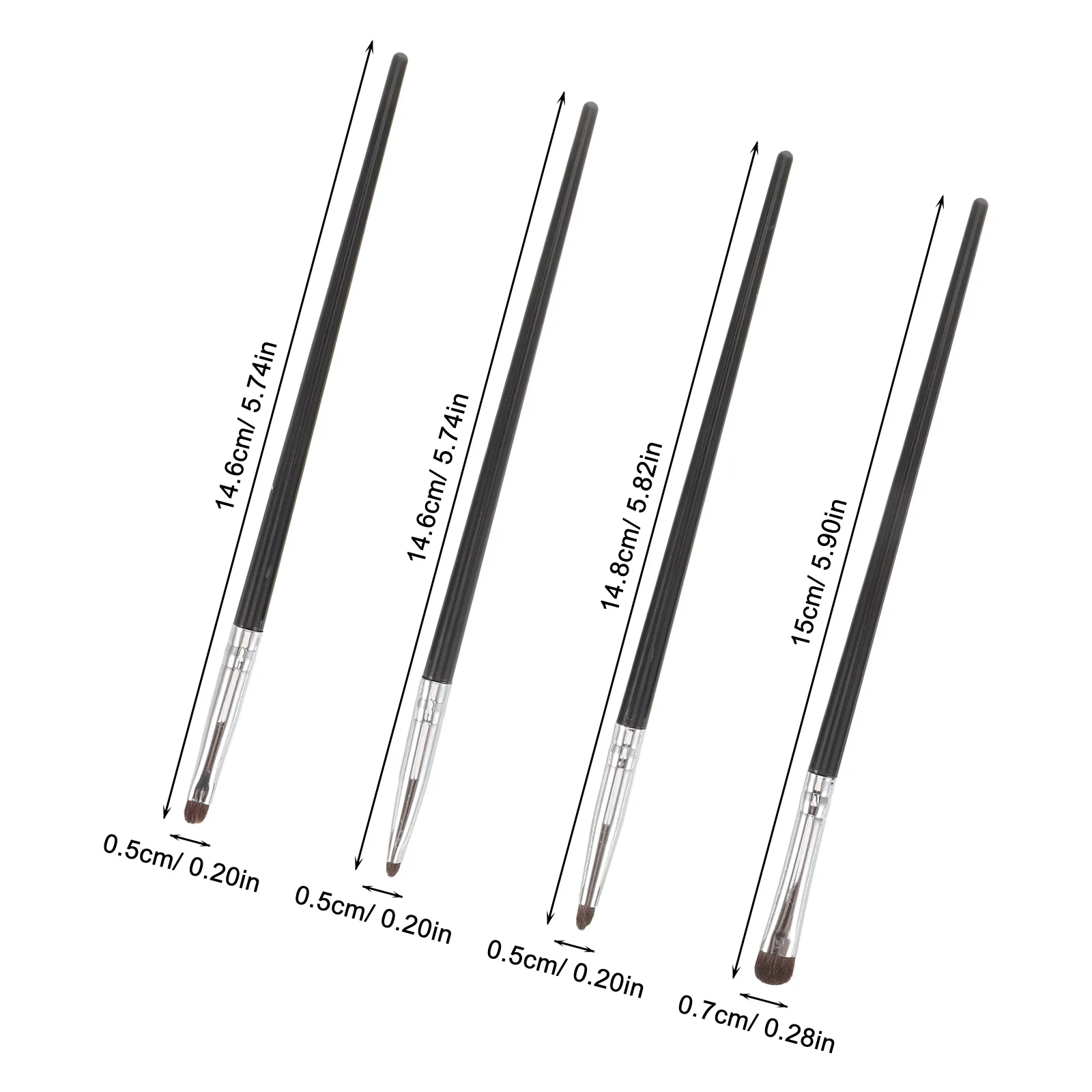 Set di pennelli professionali per trucco occhi da 4 pezzi Setole naturali Ombretto Sbavature Miscelazione Durevole A lunga durata Appassionati di bellezza