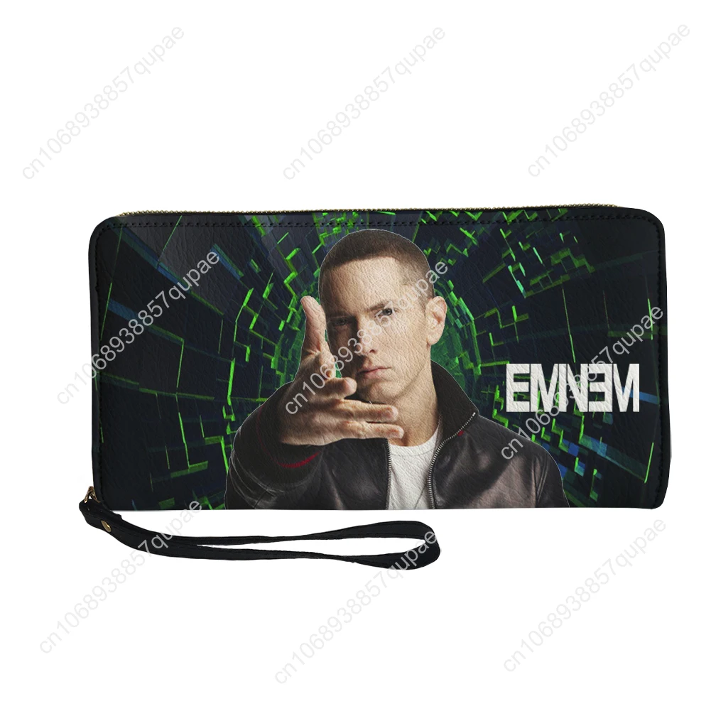 Eminem Hip hop Rock Singer Custom Wallet Purse Mens Womens Teenagers Zipper Long Wallets Double Print  Portable Wallet Gift Bag