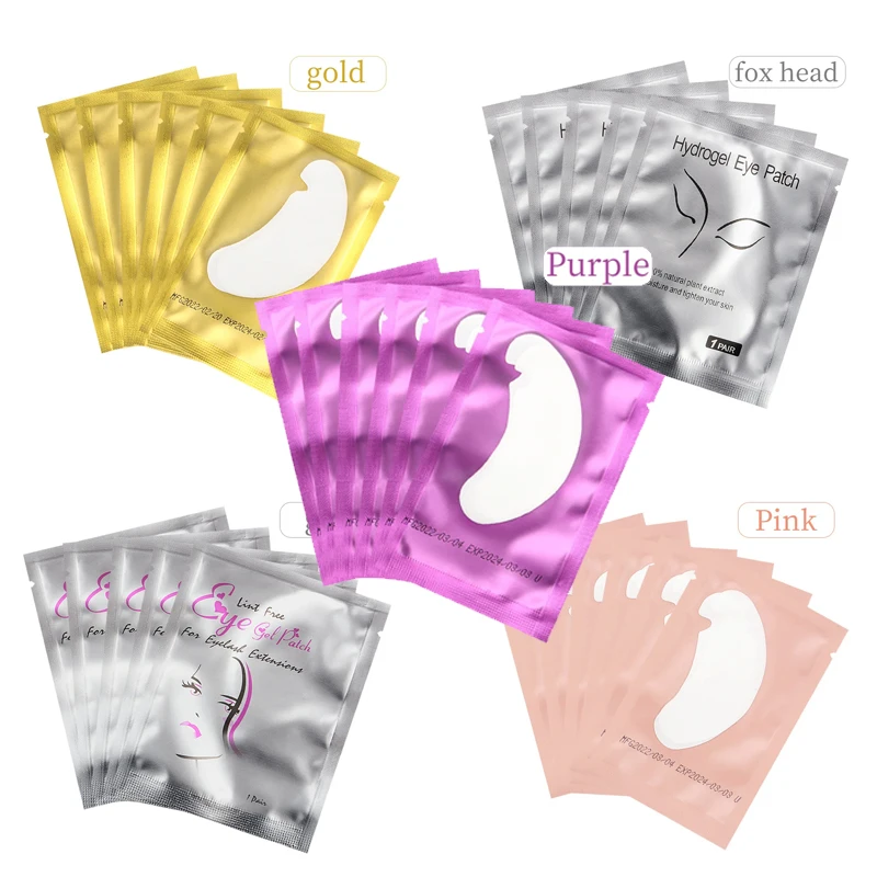 100bag False Eyelash Extension Under Eye Pads Makeup Tools Under Eyelash Pad Eyelash Patches Hydrogel Gel Eye Patches