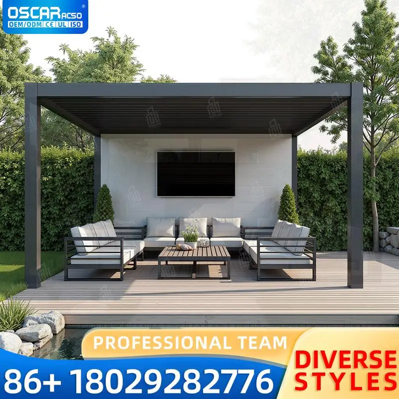 

Современный дизайн, алюминиевый мотор, жалюзи, крыша, уличная беседка, роскошная жалюзи, конструкция для сада, патио, балкона, беседки