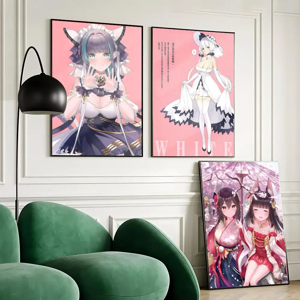 A-Azur L-Lane Anime Painting Calligraphy Canvas Painting Art for Bedroom Living Room Home Decor Wall Decoration Decals Gift