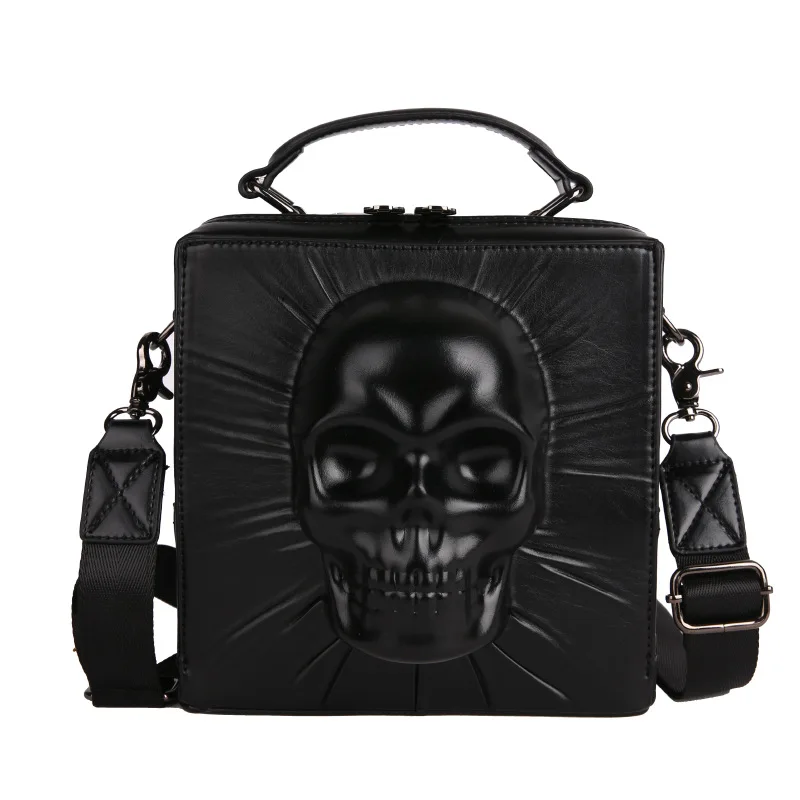 3D Skull Shape Box Handbag For Men And Women European And American
