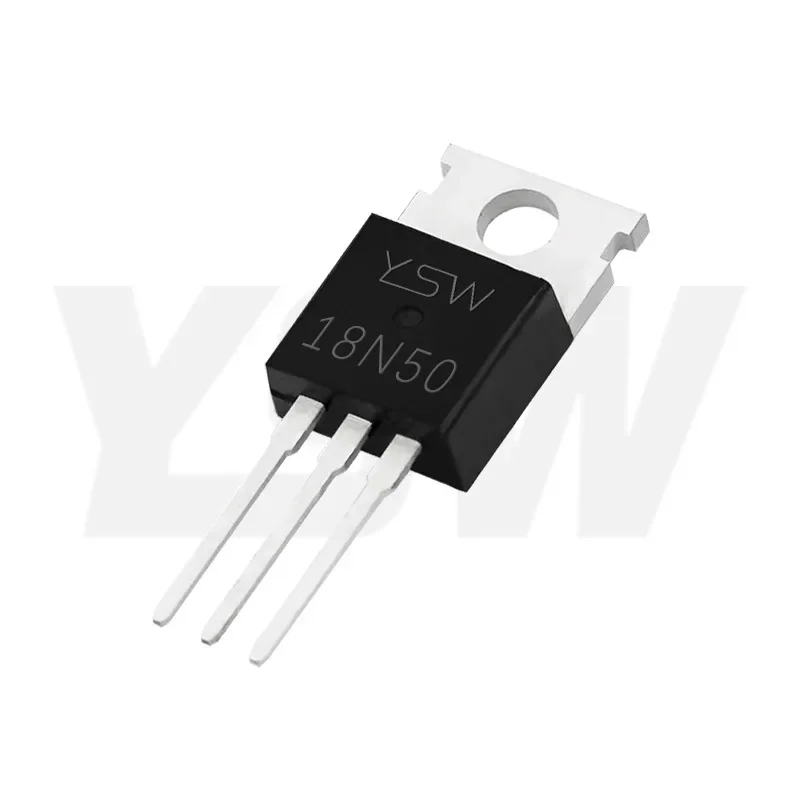 YSW marca 18N50 TO-220C empaquetado 18A/500V accesorios de placa de desarrollo de tiristor MOSFET de canal N de China continental