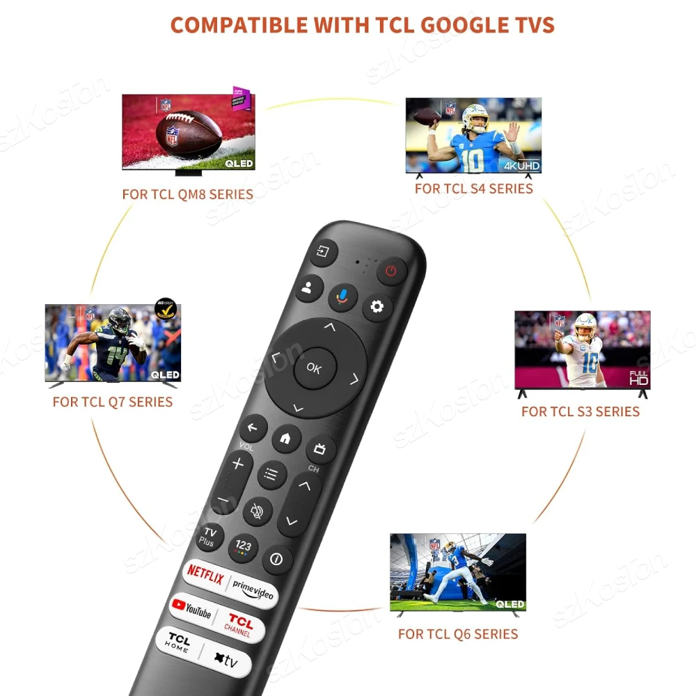 Replacement Remote Compatible with TCL Google TV Voice Remote Control RC813 Android Smart TVs for TCL Q6/Q7/QM8/S3/S4 Series