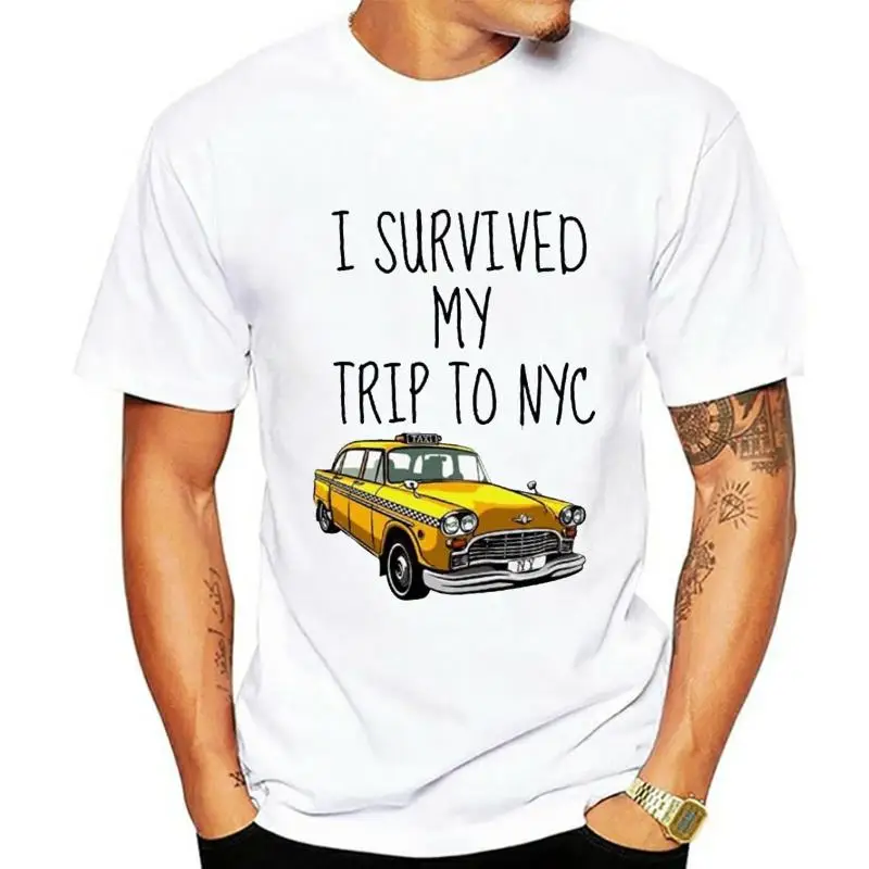 I Survived My Trip To NYC T Shirt New York Yellow Taxi USA Cool Gift Tee 212