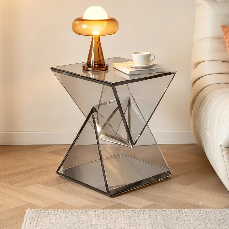 Acrylic edge table, Italian minimalist living room sofa side cabinet