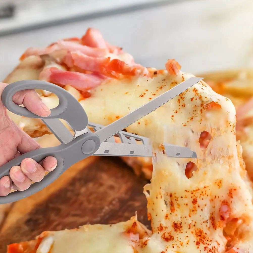 

2Pcs Pizza Shear with Plastic Handle Sturdy Stainless Steel Cutter for Pie and Pizza Kitchen Gadget Household Scissor Set