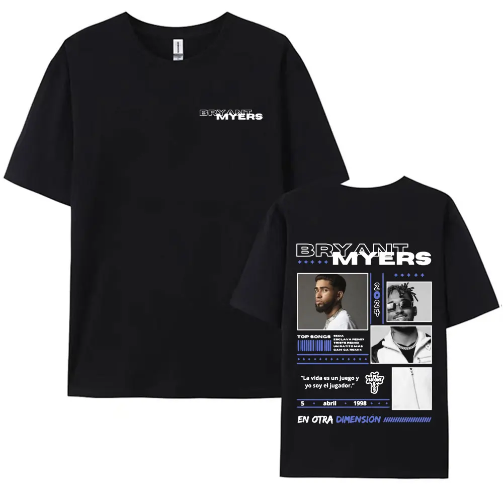 Rapper Bryant Myers Album 2025 Tour Merch T Shirt Men Fashion Hip Hop Casual Pop Music Tops Unisex 100% Cotton Oversized T-shirt