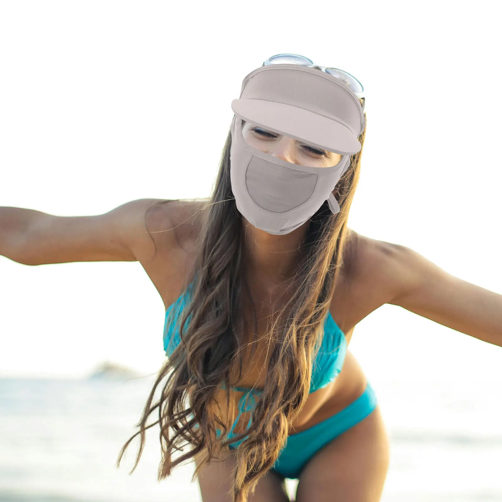 غطاء وجه خارجي للحماية من الشمس، قناع وجه للتبريد وجيد التهوية للجري وركوب الدراجات والمشي لمسافات طويلة، قناع مريح للصيف