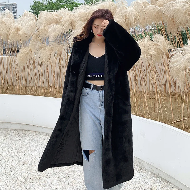 2024 New Winter Hooded Women Faux Fur Coat Ladies Thick Warm Long Fur Jacket Soft Tedy Female Loose Faux Fur Coats Outwear Parka