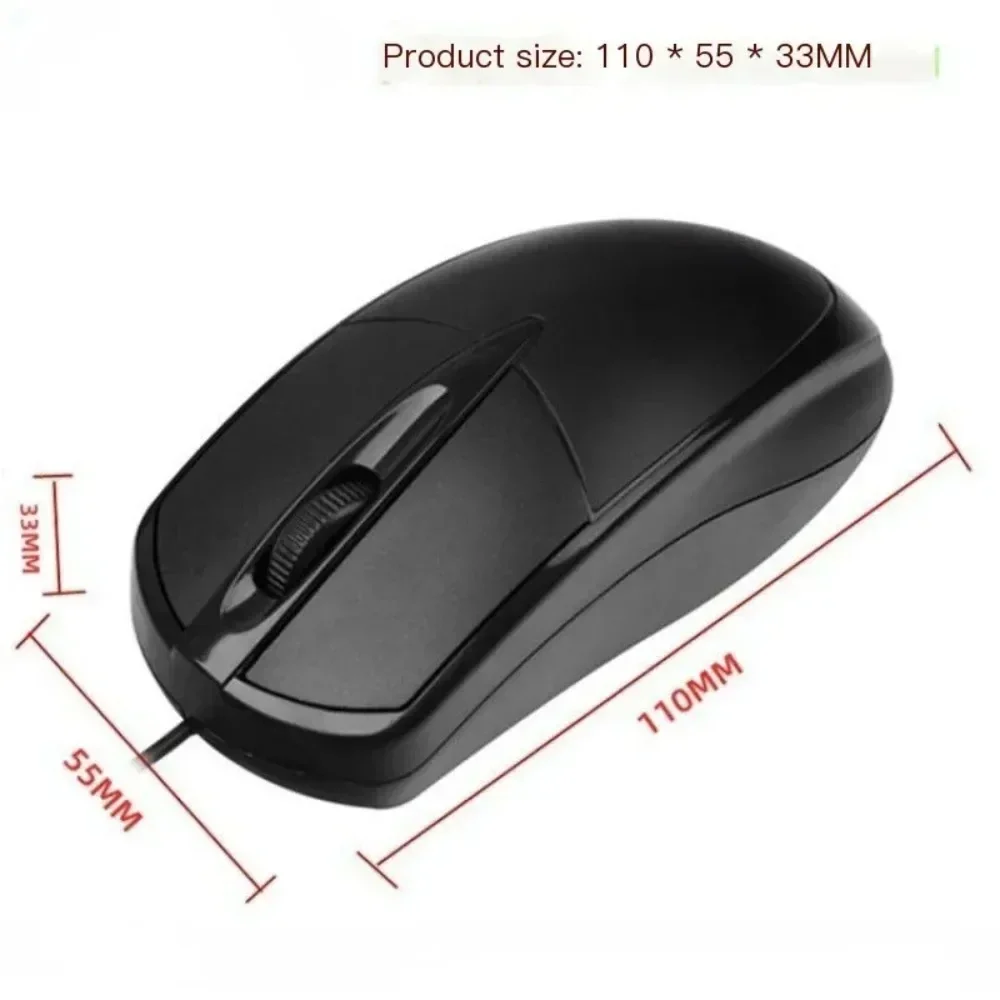 USB Wired Optical Mouse 1200DPI 3 Button Anti‑Slip Scroll Wheel Home Office Gaming Mice Plug And Play Computer Accessories