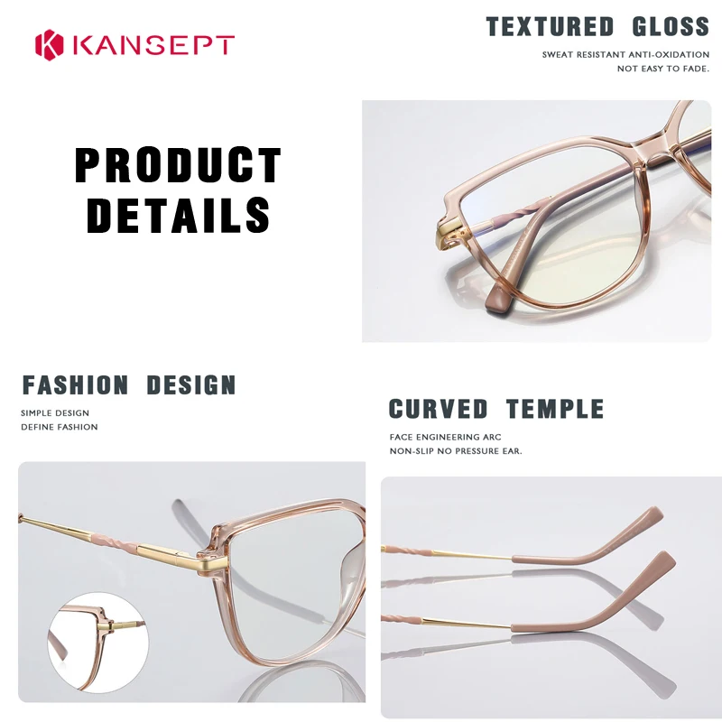 KANSEPT Stylish Large Frame Anti-blue Light Reading Glasses Customized Prescription Men Sunglasses Women Computer Lenses #2210