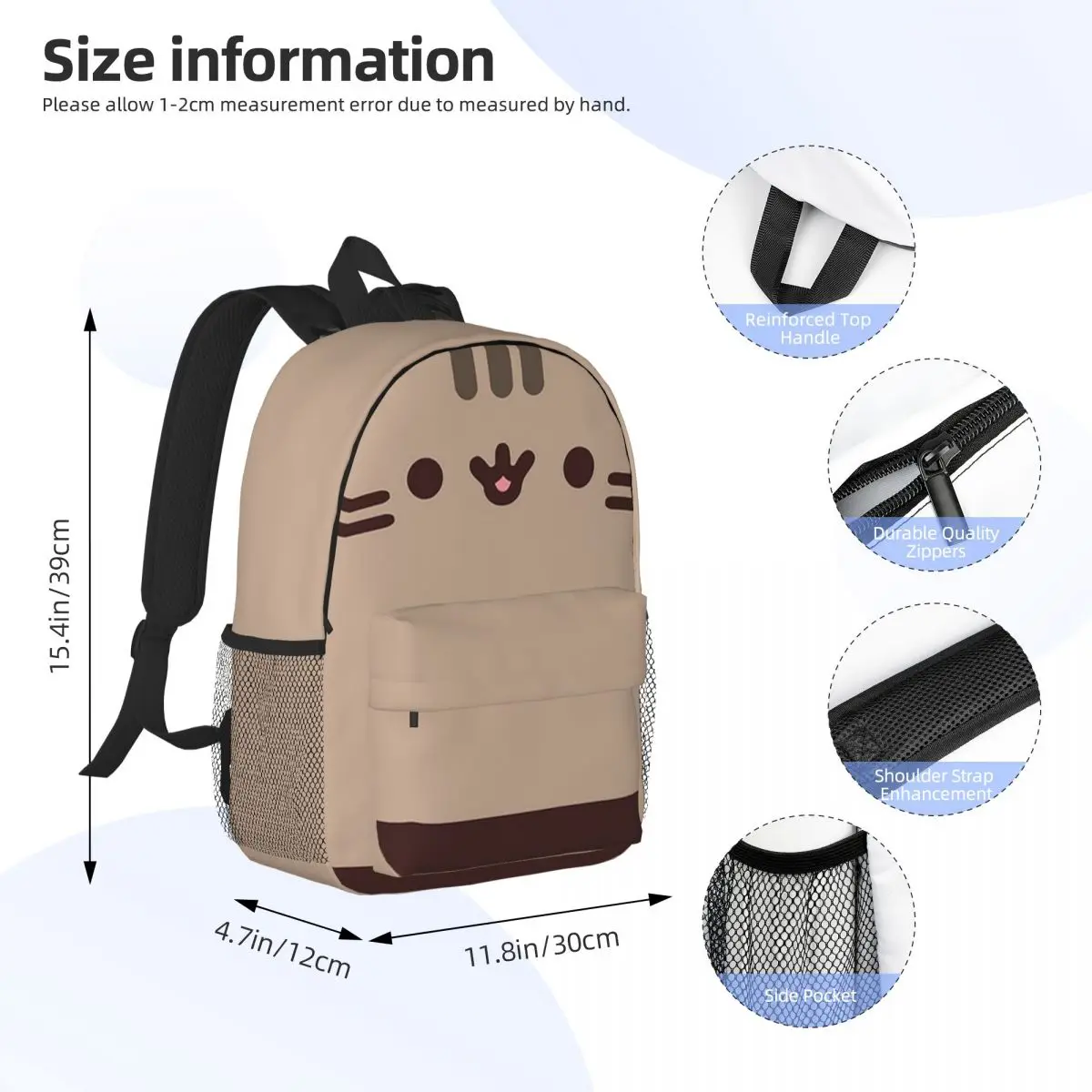 لطيف القط الوجه على ظهره رائجة البيع Daypack سعة كبيرة بنين بنات BookBag حقائب الكتف للرجال النساء حقيبة مدرسية للأطفال